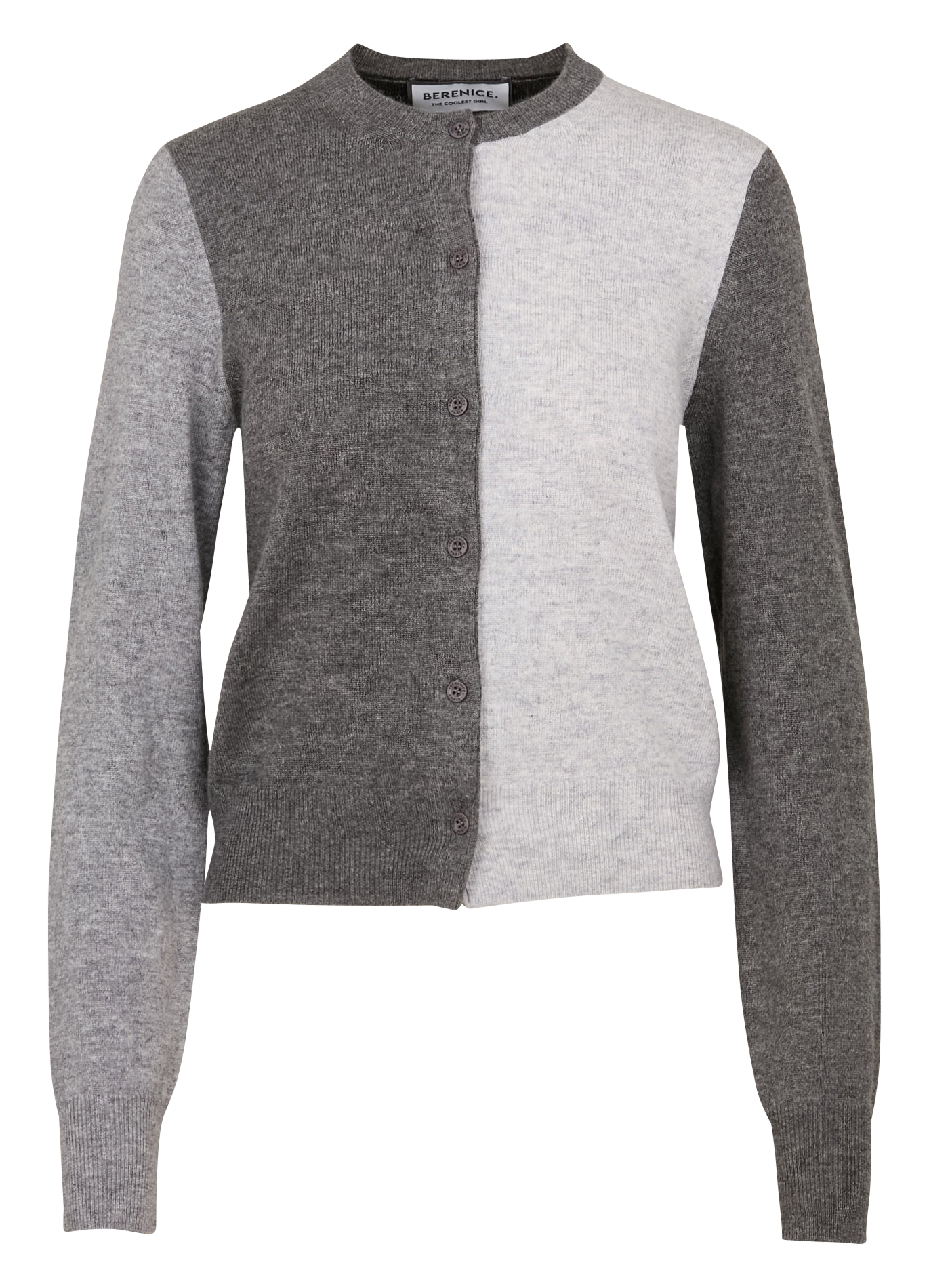 GABRIEL - Cardigan droit col rond en laine mélangée | Noir