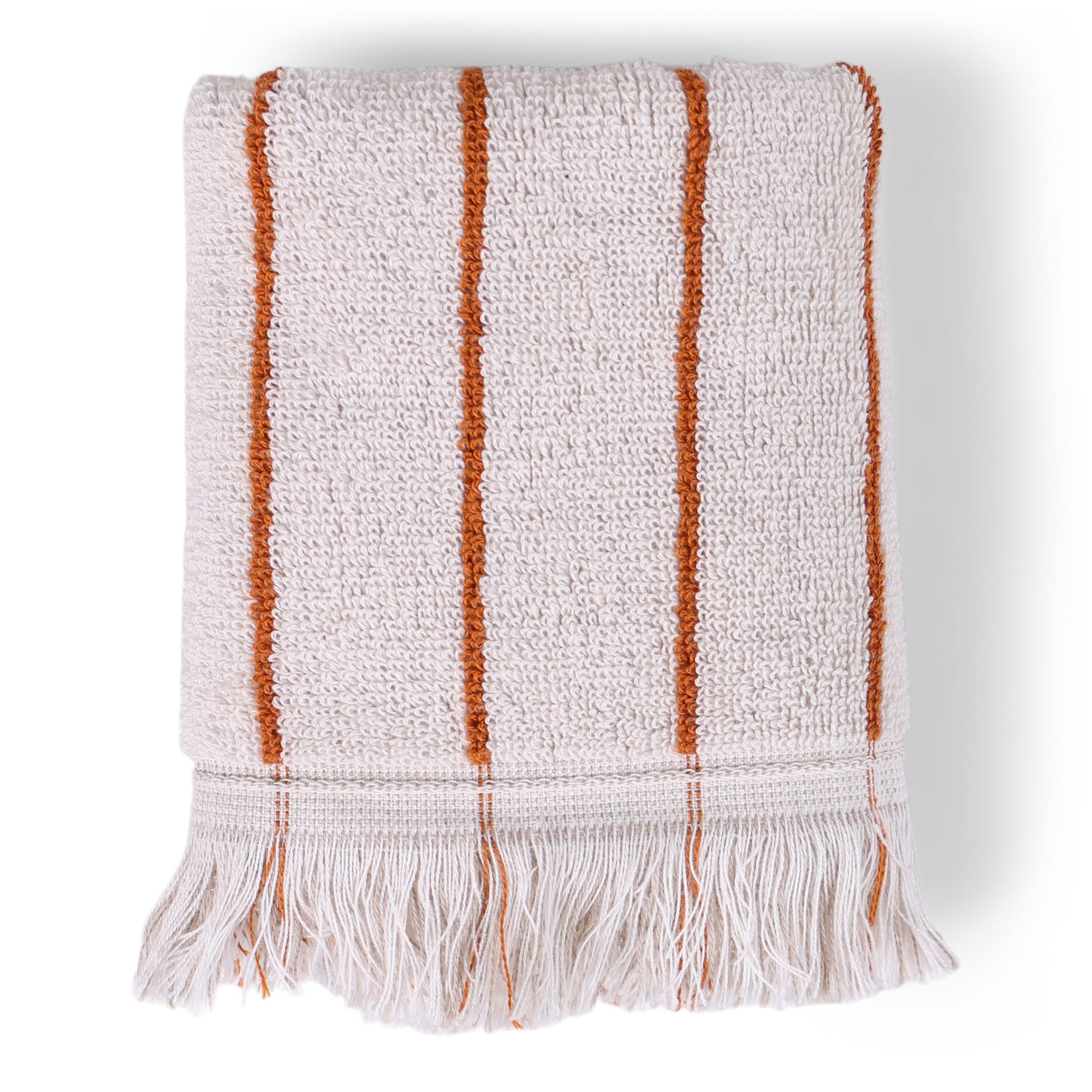 Gastendoek Ellis beige/orange/white 30x50 cm  - set van 6