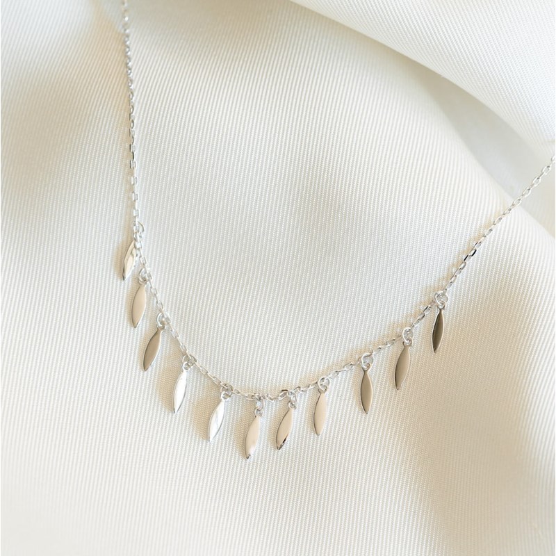 Collier Fin Argent Mode Tendance Pampilles