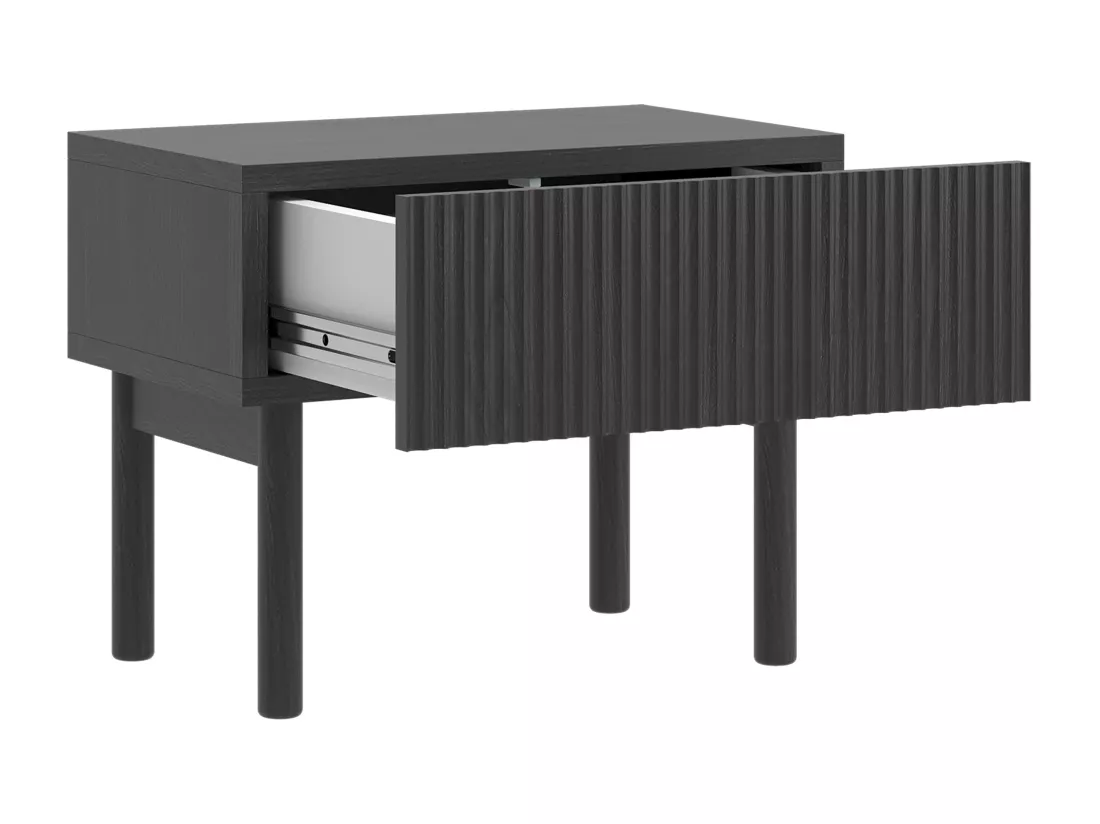 Table de chevet avec tiroir - debout - 50 cm - couleur du bois de frêne Portland - NOLIE