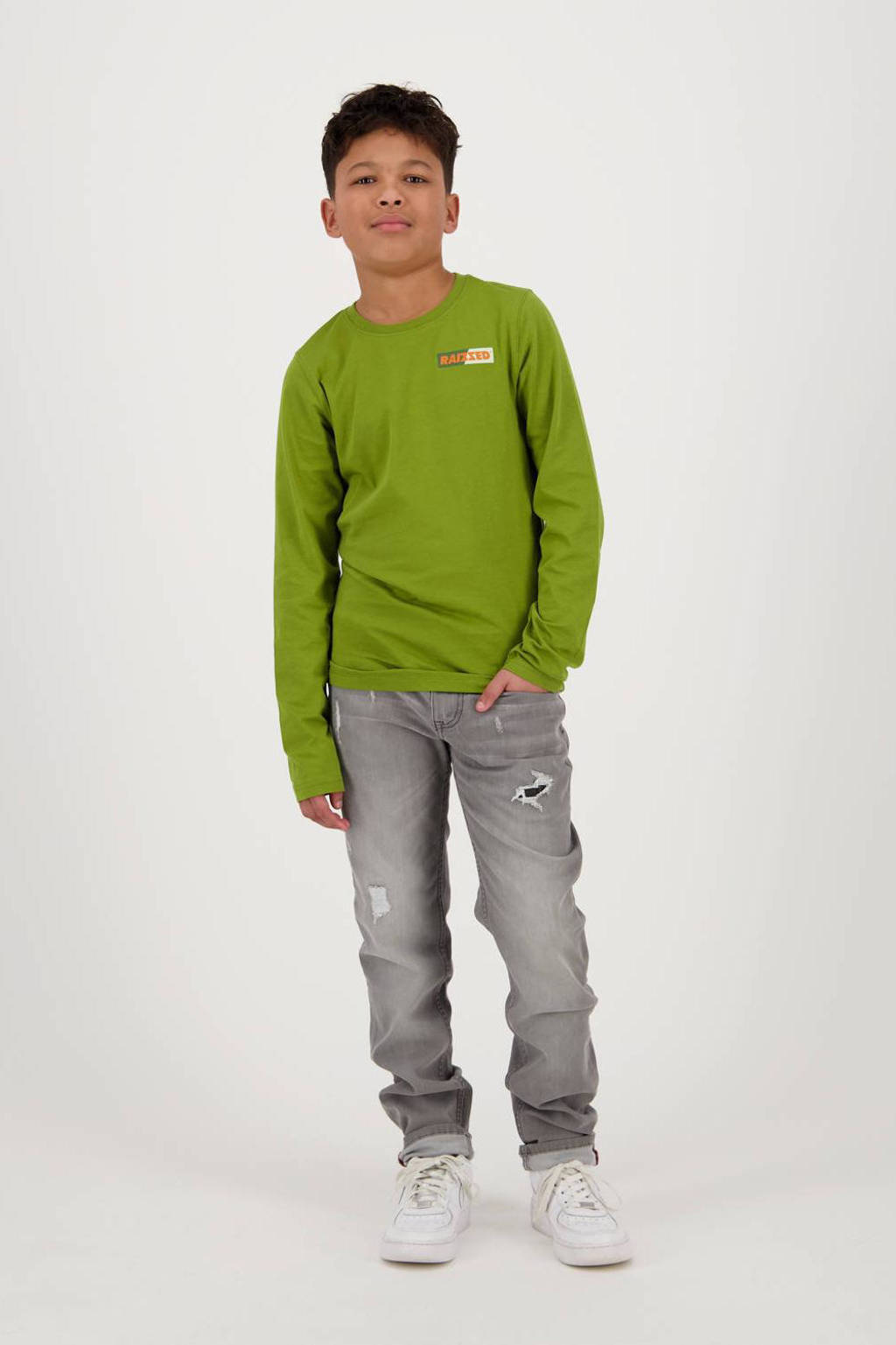 Raizzed longsleeve Jayden met tekst groen