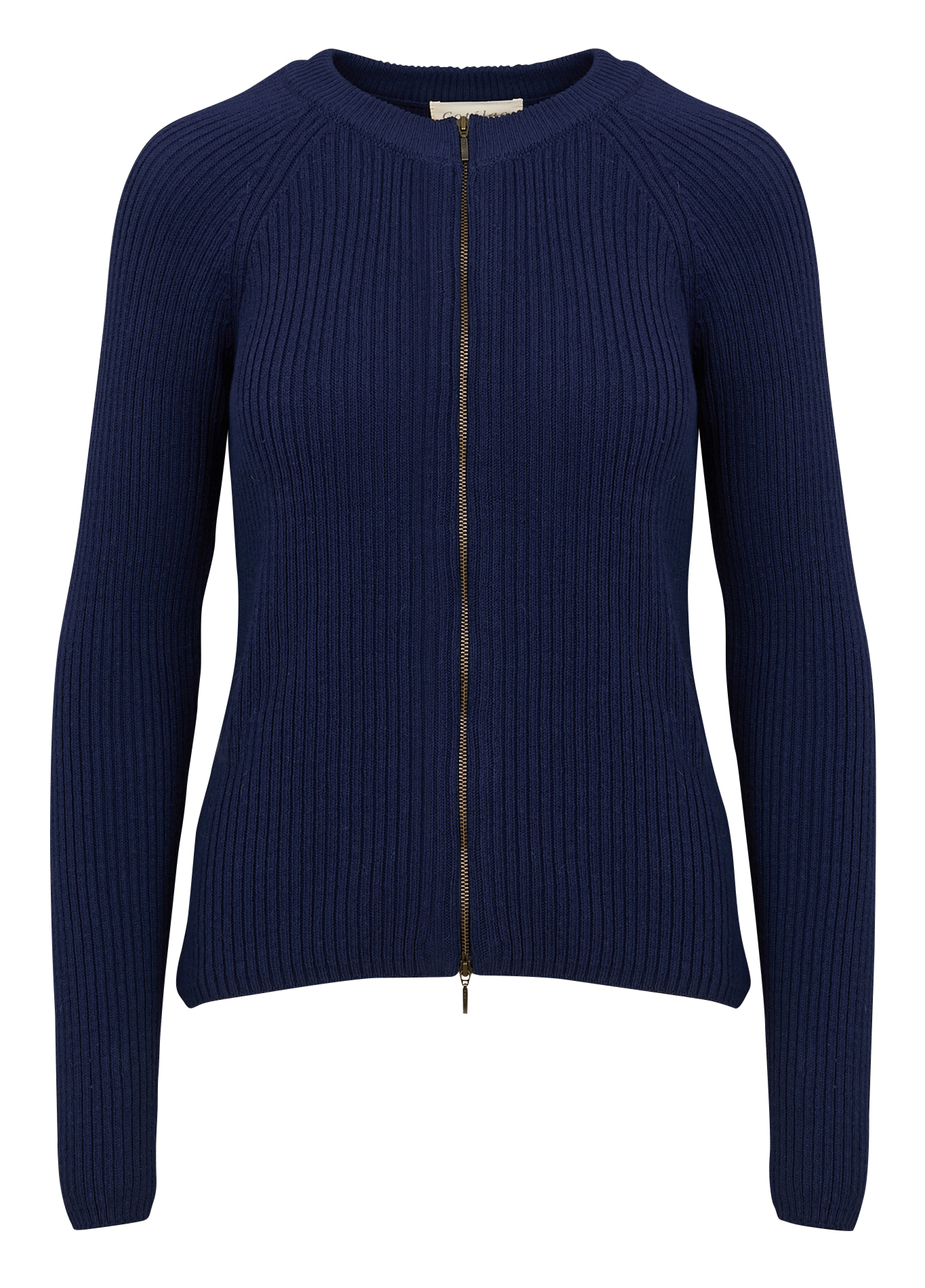 GORDAN - Gilet col rond ajusté à zip| Bleu