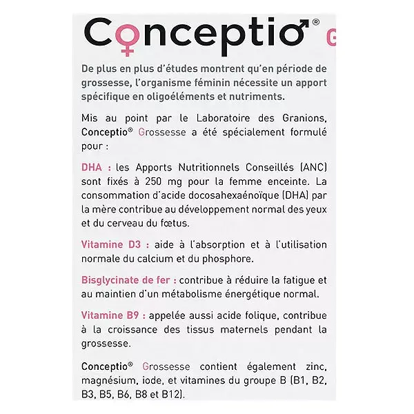 Granions Conceptio Grossesse 30 capsules et 30 gélules