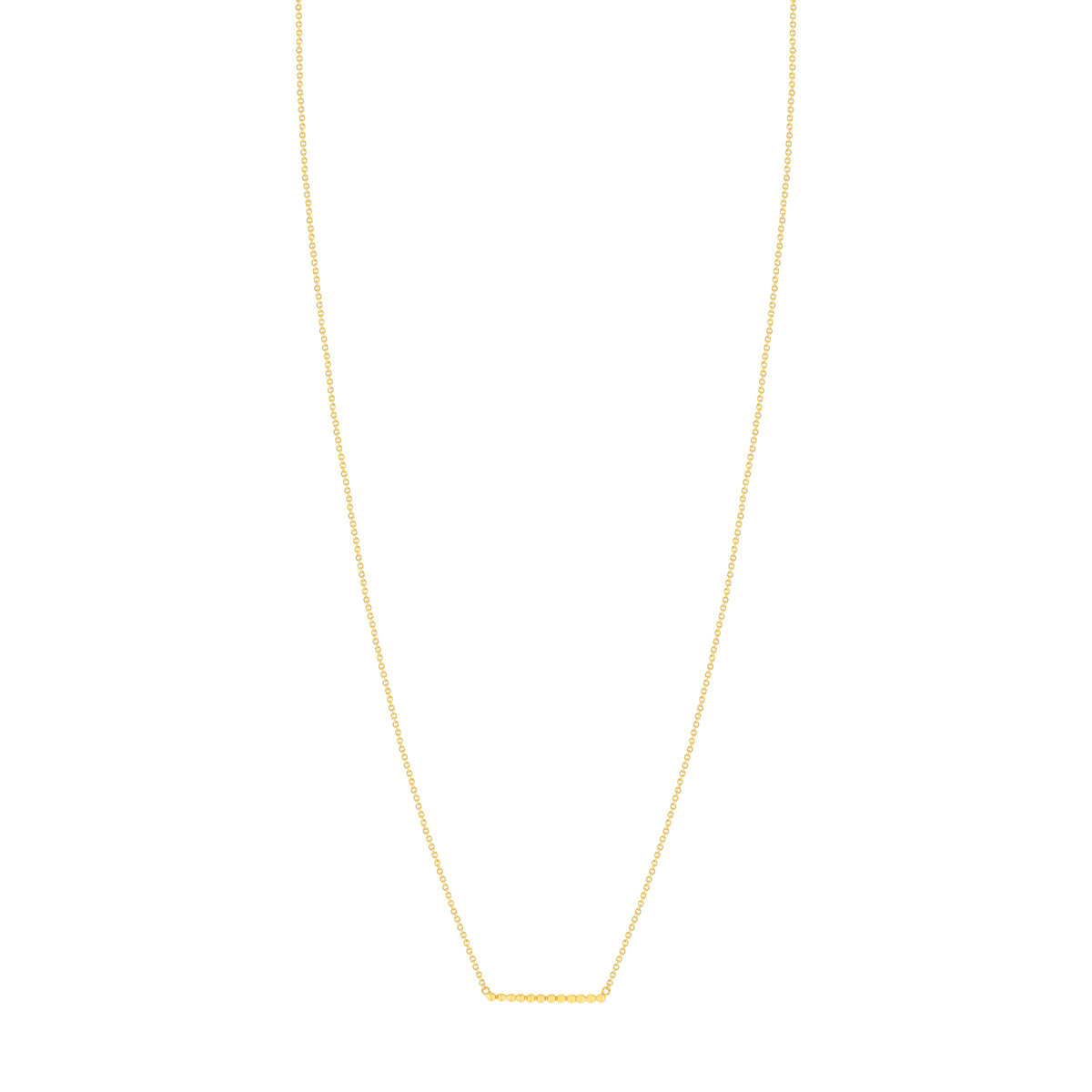 Collier plaqué or barre perlée 45 cm