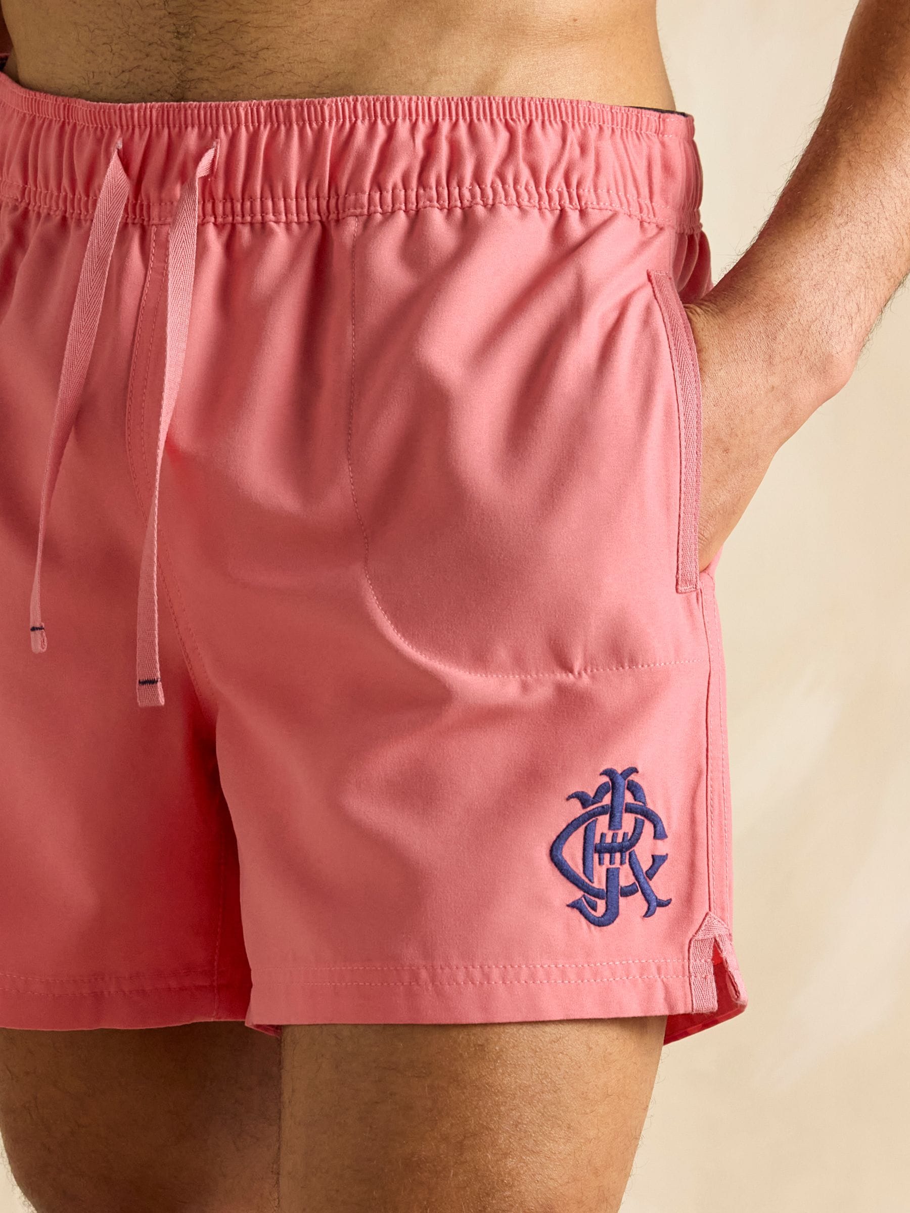 Roze - Joules Overton rugby stijl zwembroek