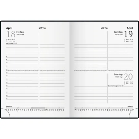 Glocken Taschenkalender für 2025 1S/1T 336S, 1 Stück, 3-fach sortiert