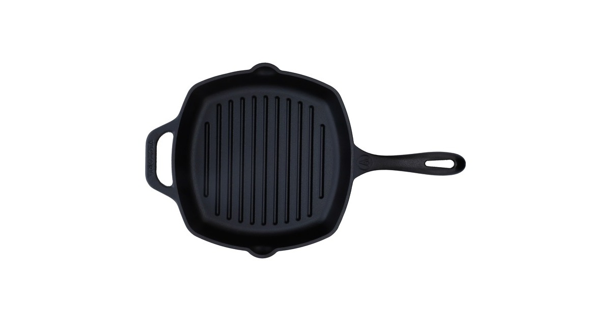 VictoriaSquare Grillpan 25 cm, Seasoned bak-/braadpan  (Zwart, Color packaging)