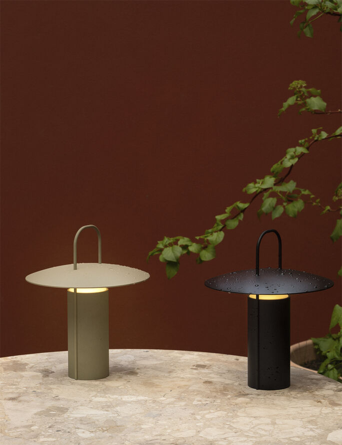 Audo Copenhagen Ray Table Lamp Portable Matt dusty green
