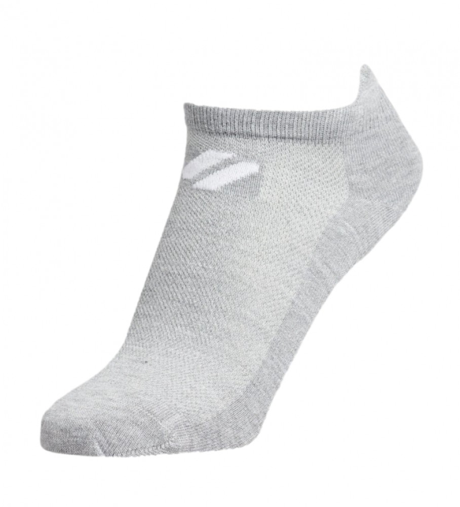 Conjunto de 3 pares de meias cano curto Superdry Coolmax - Preto, Cinza, Branco