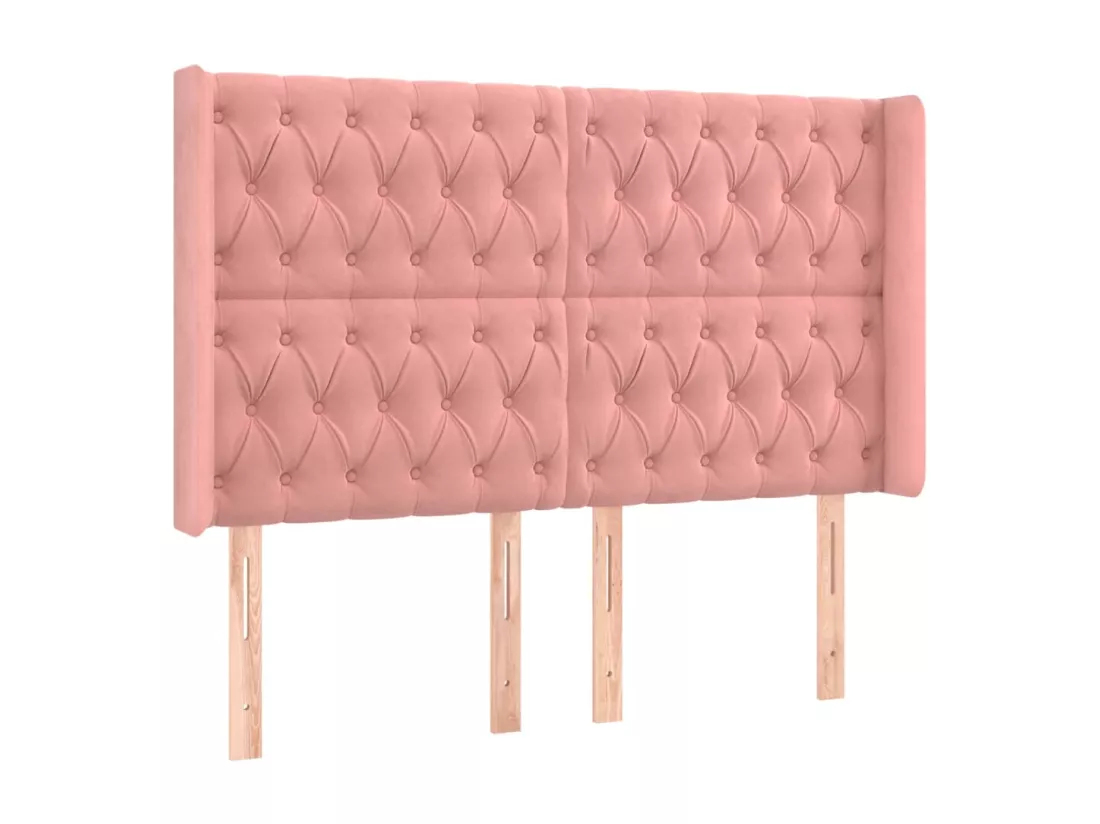 Sommier tapissier avec matelas et LED Rose 160x200 cm Velours