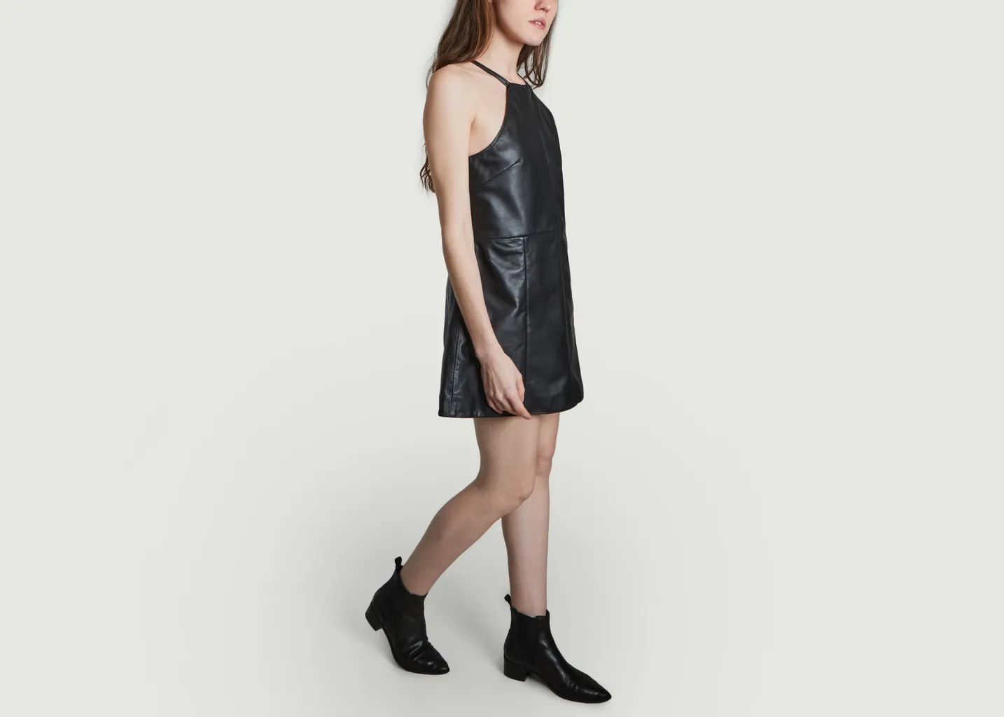Robe courte sans manche en cuir Kimi Deadwood