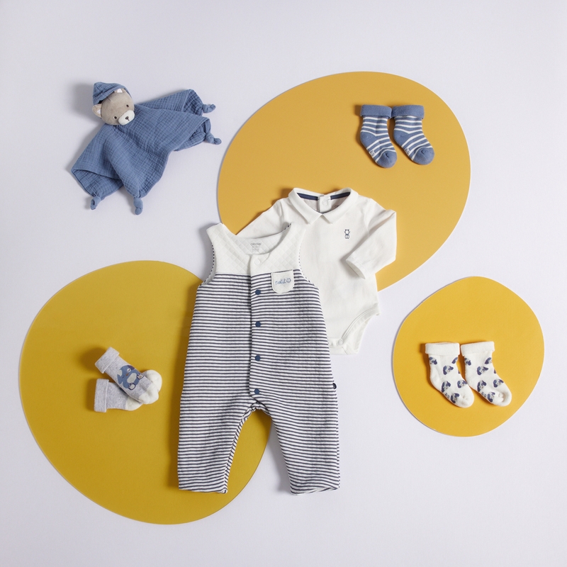 Chaussettes bouclette chiens (lot de 3) bleues naissance