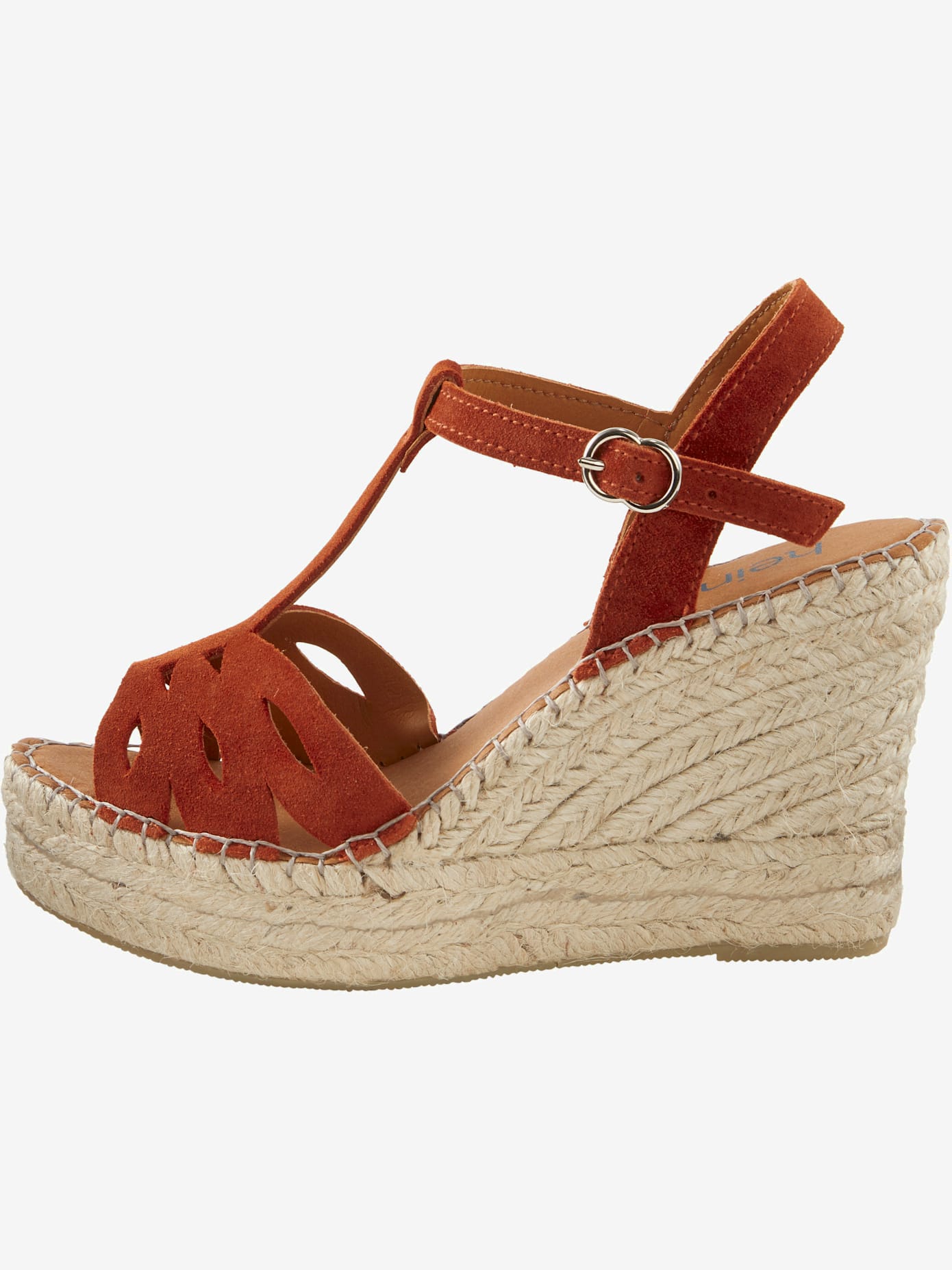 Espadrilles compensées cuir velours de vache.