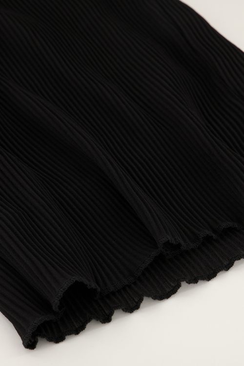 Zwarte wijde plissé broek