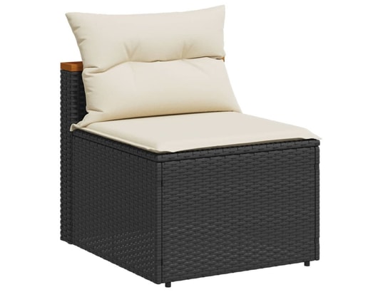 VIDAXL - Canapés de jardin sans accoudoirs avec coussins 2 pcs noir
