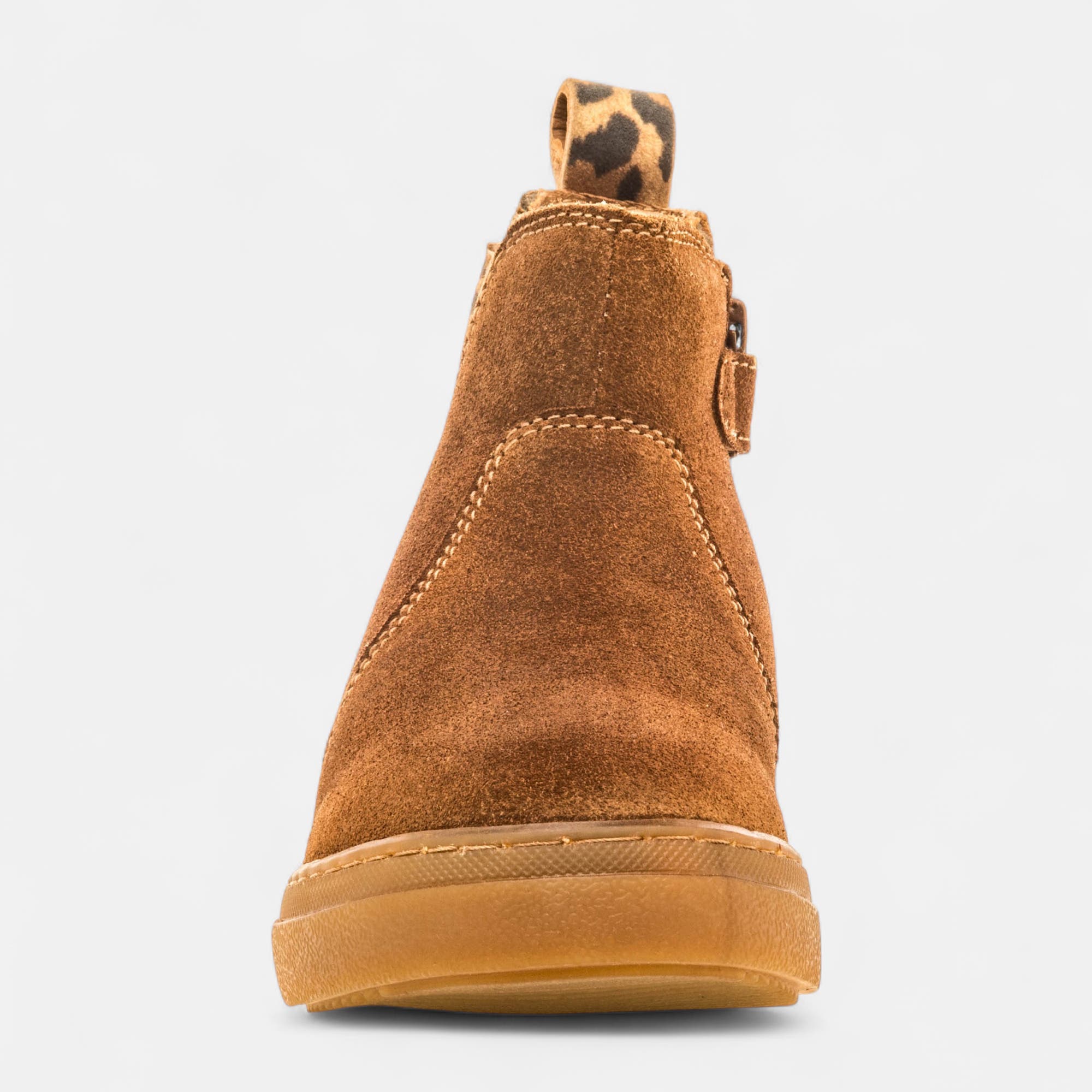Bottines Fille en cuir cognac