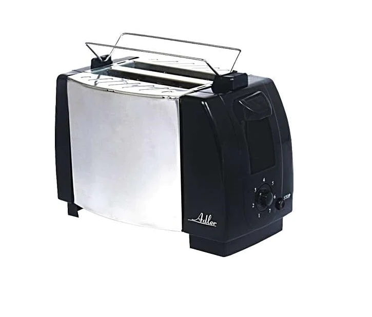 grille pain avec 2 fentes 750W gris noir Adler
