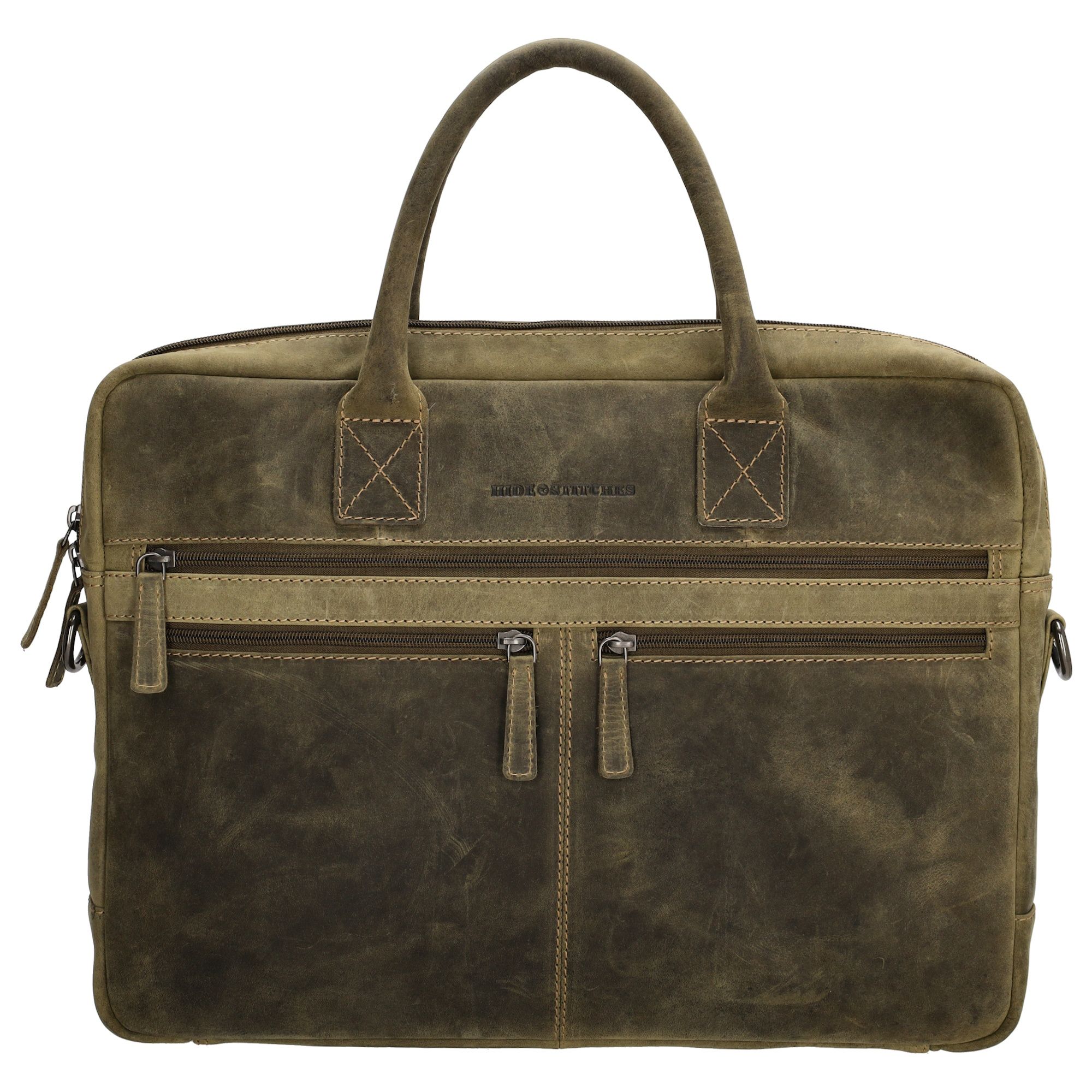 Hide & Stitches Idaho Laptoptas 15,6 inch Olijfgroen