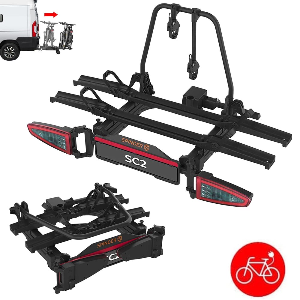 Porte-vélos coulissant sur attelage SPINDER SC2 noir