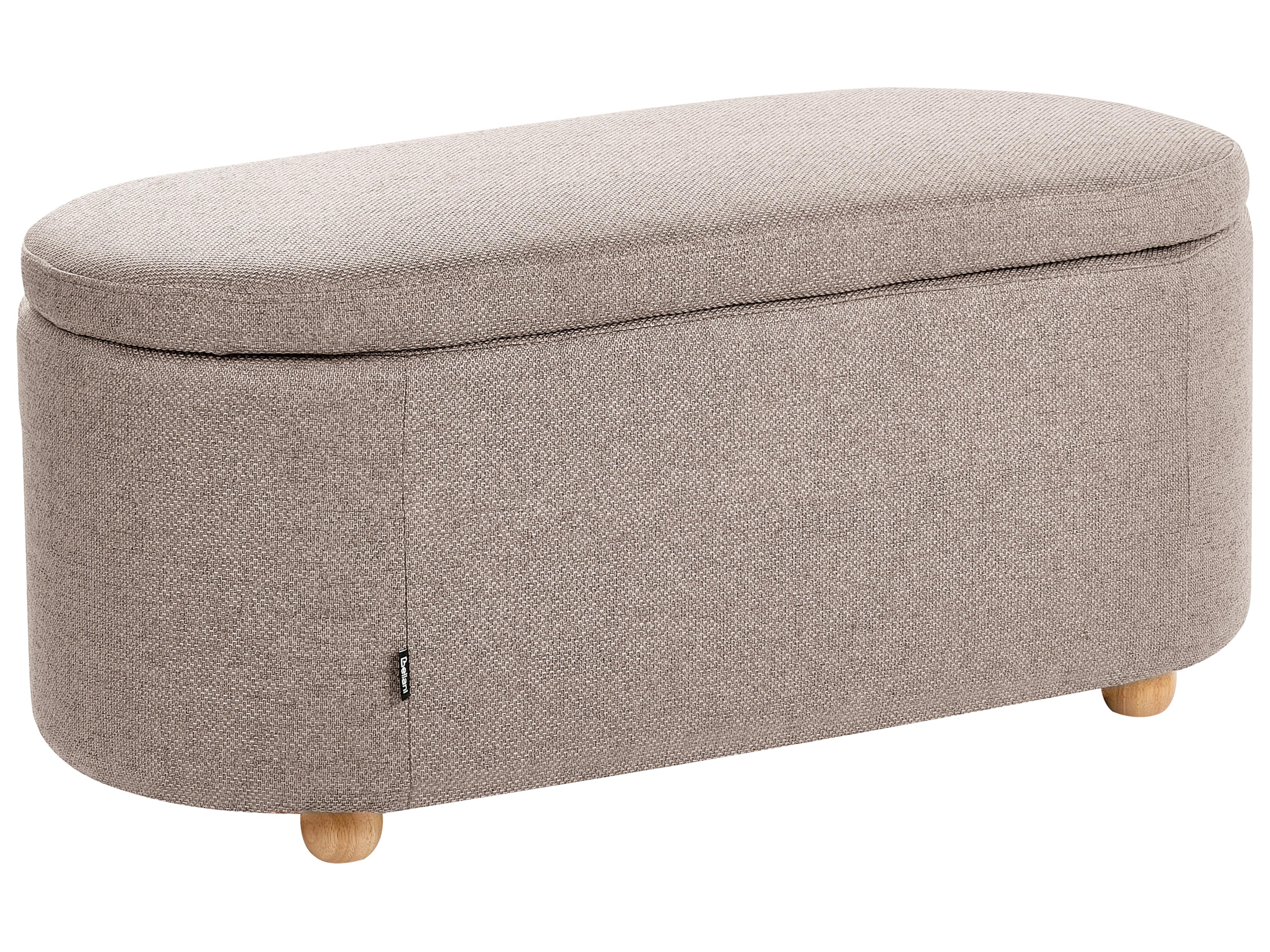 Bankje met opbergruimte HAYWARD Stof 98 cm 44 cm Beige