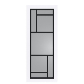 Arne & Bodil binnendeur ABD509 rook glas - extra wit afgelakt - glaslat diep zwart