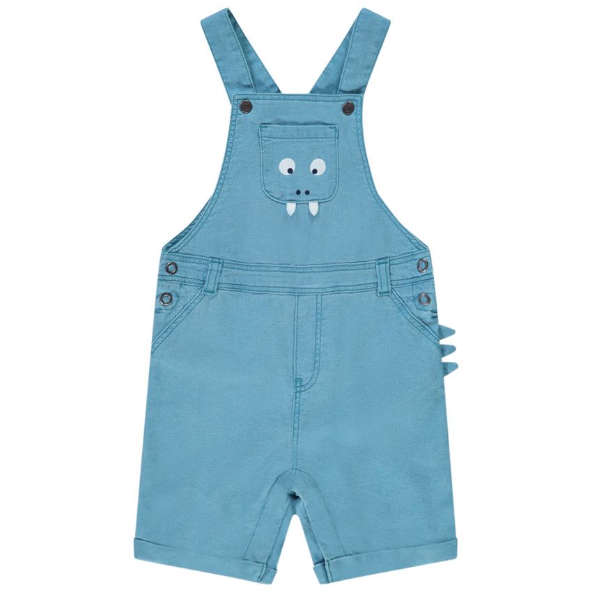 Salopette courte poche fantaisie pour bébé garçon - Kaki