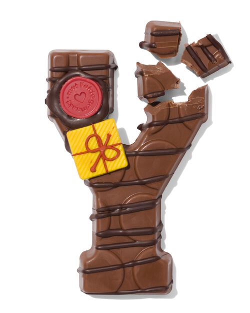 lettre Y en chocolat au lait décorée à la main 200g