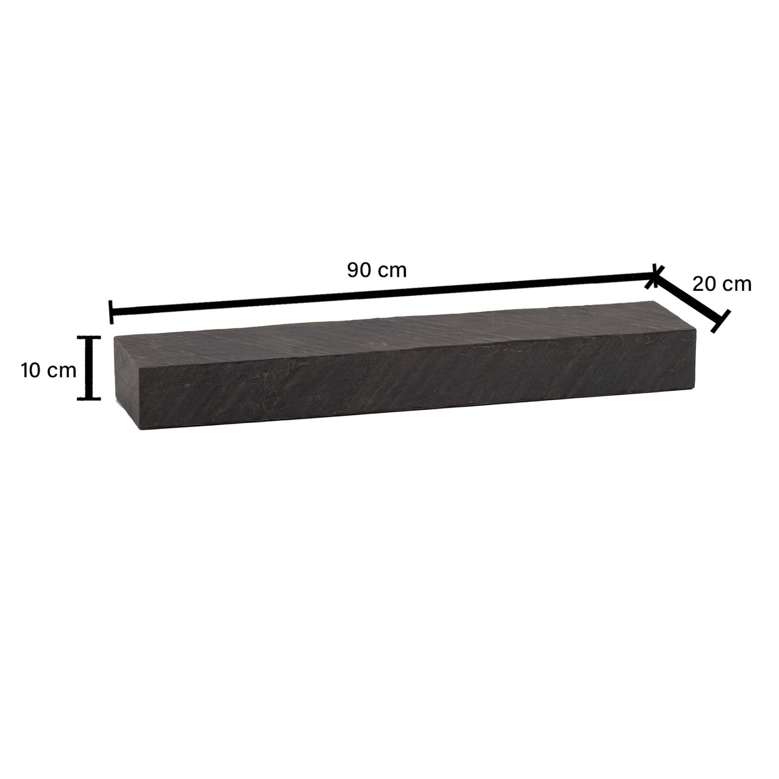 Wandregal - anthrazit - Mango massiv - 90 cm