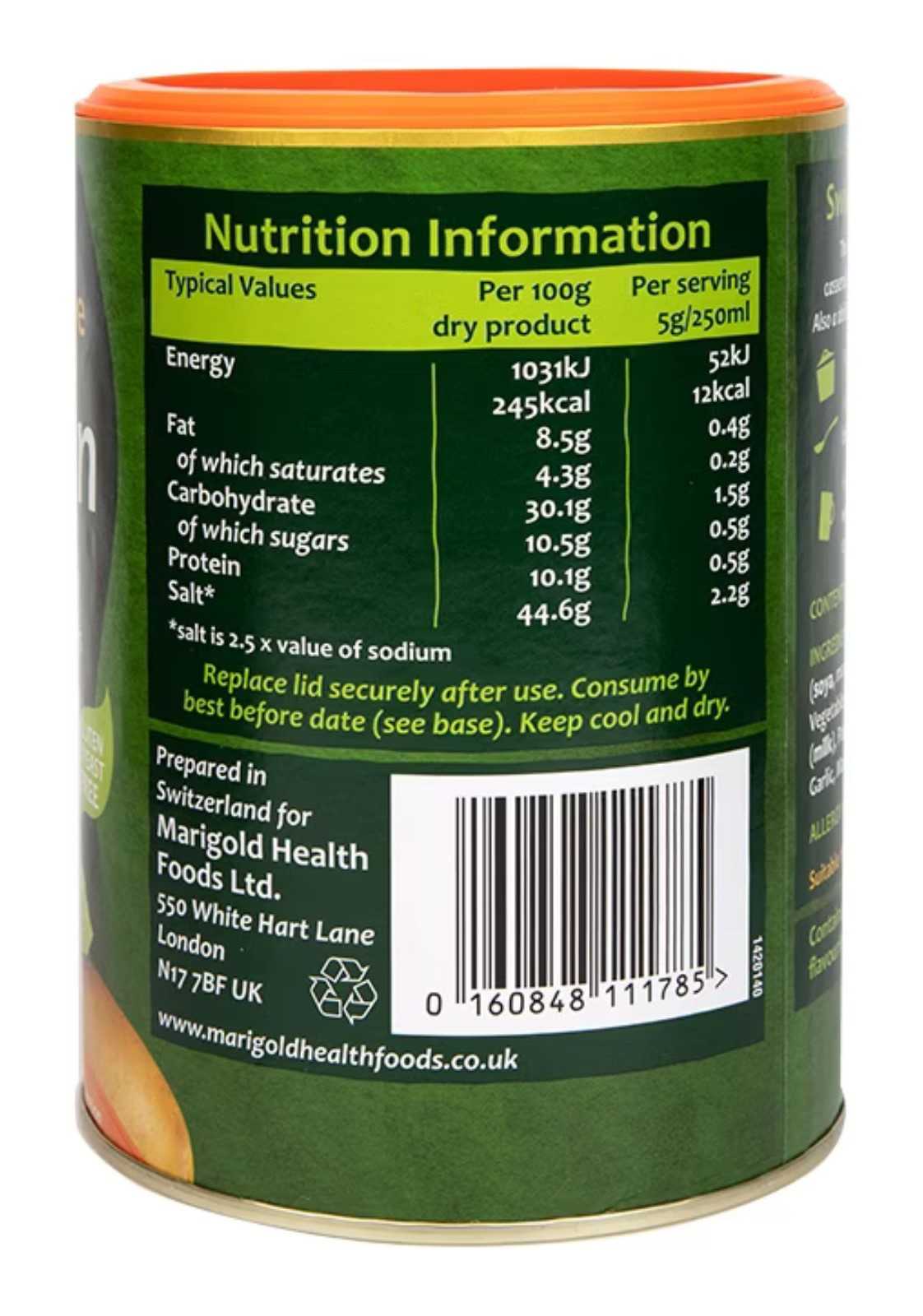 Marigold Health Foods Caldo de Verduras Vegan 500 g