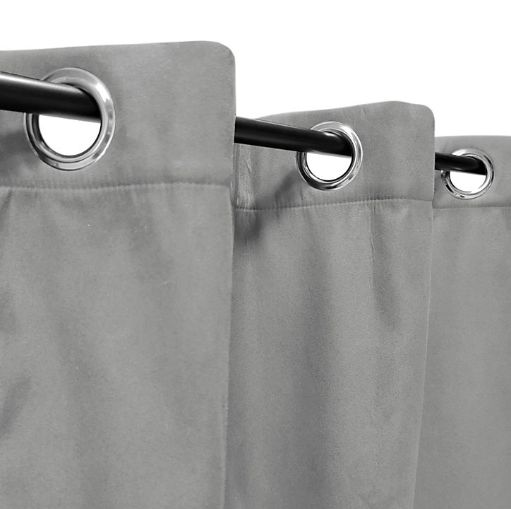 Rideau thermique suède l.140 x H.240 cm gris