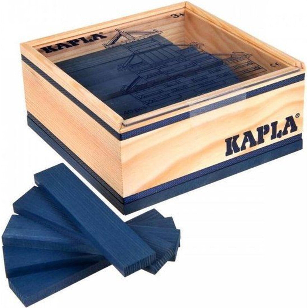 Kapla 40 stapelplankjes - donkerblauw