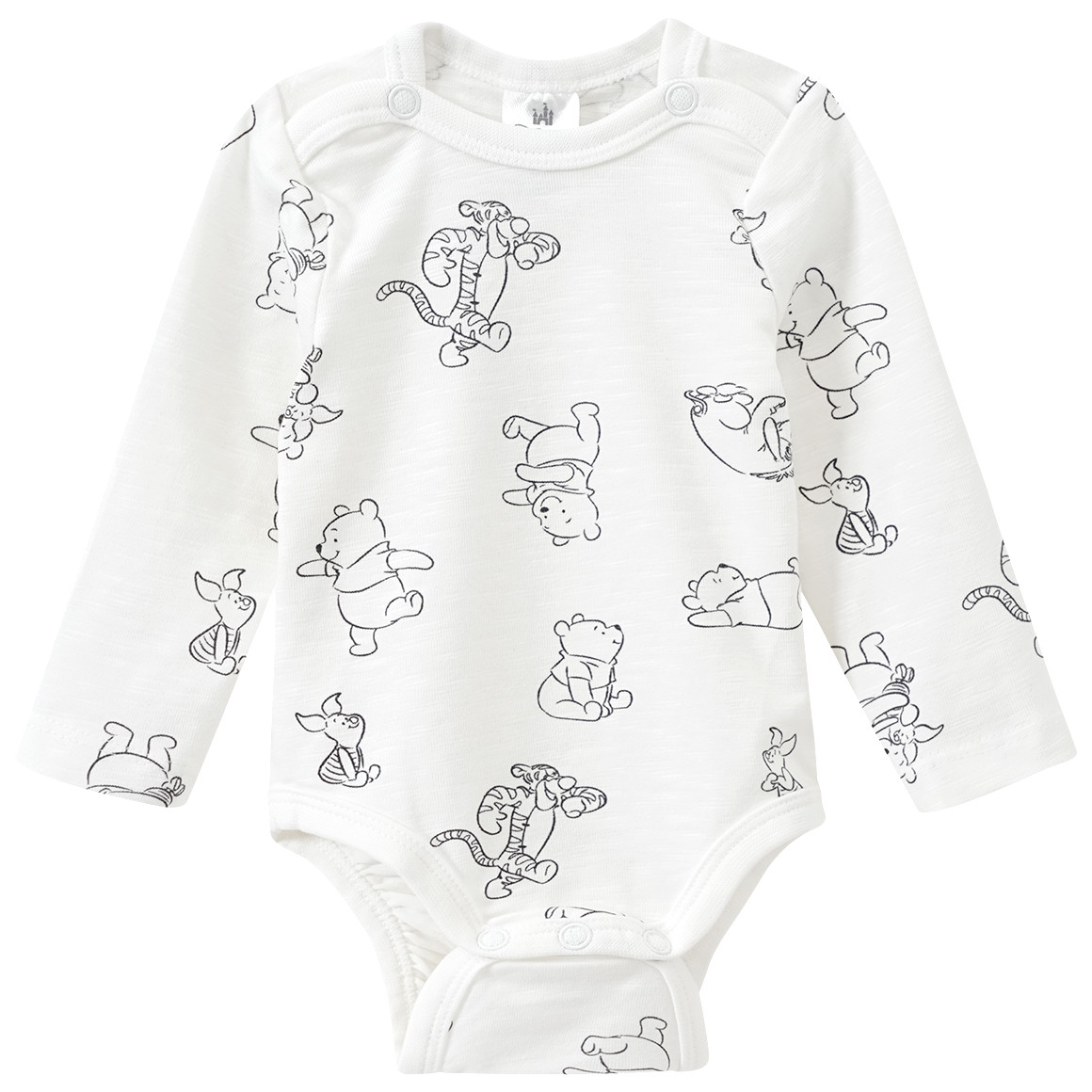 Topomini Winnie Puuh Strampler und Langarmbody im Set hellbraun / weiss