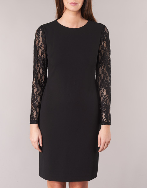 Lauren Ralph Lauren - LACE PANEL JERSEY DRESS Negro