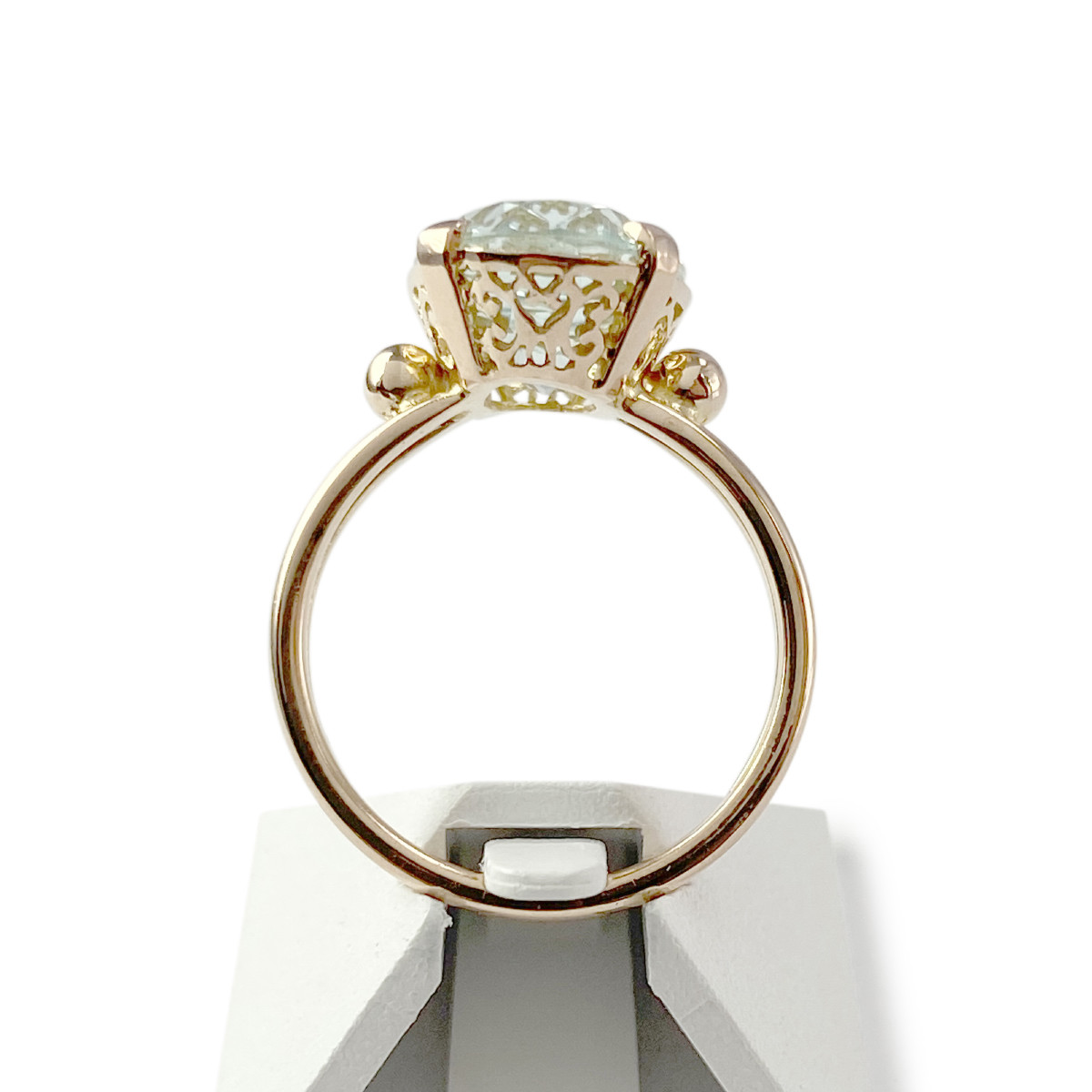 Bague d'occasion or 750 jaune aigue marine