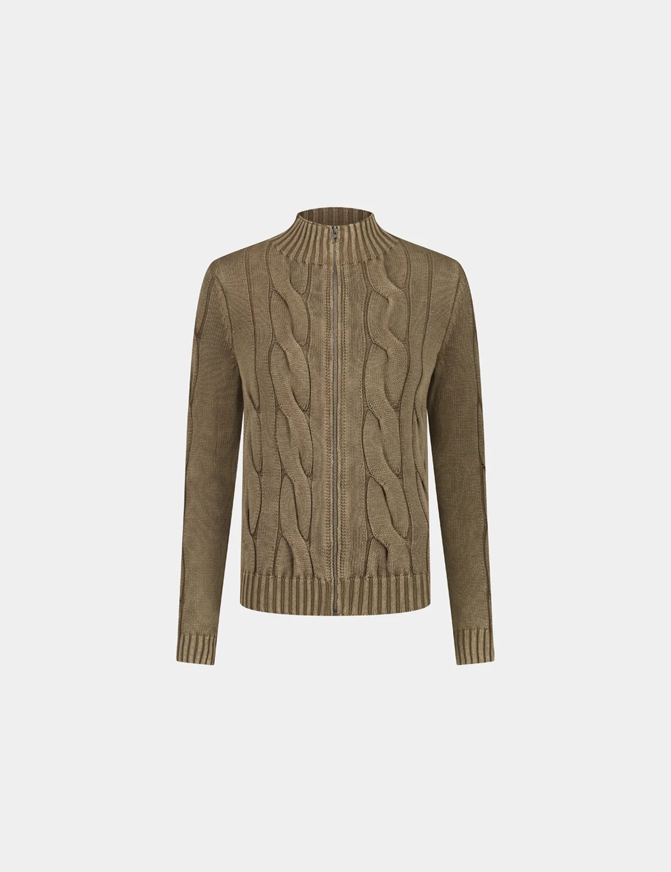 Gilet en maille tréssée marron clair