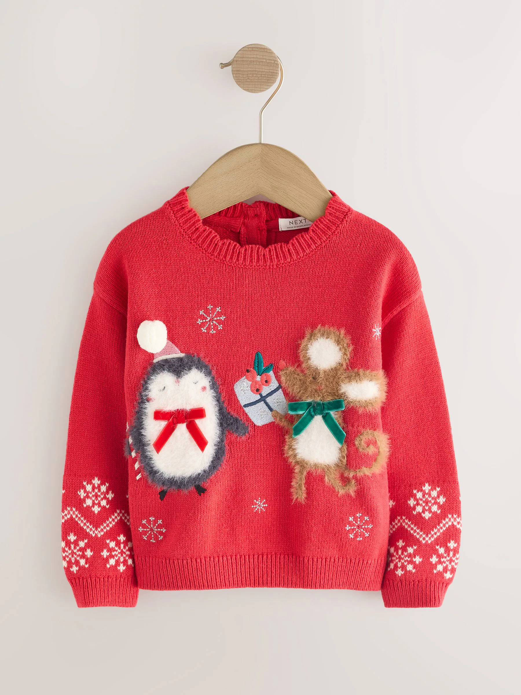 Rood - Kerstmis Peperkoekhuis Trui (3mnd-7jr)