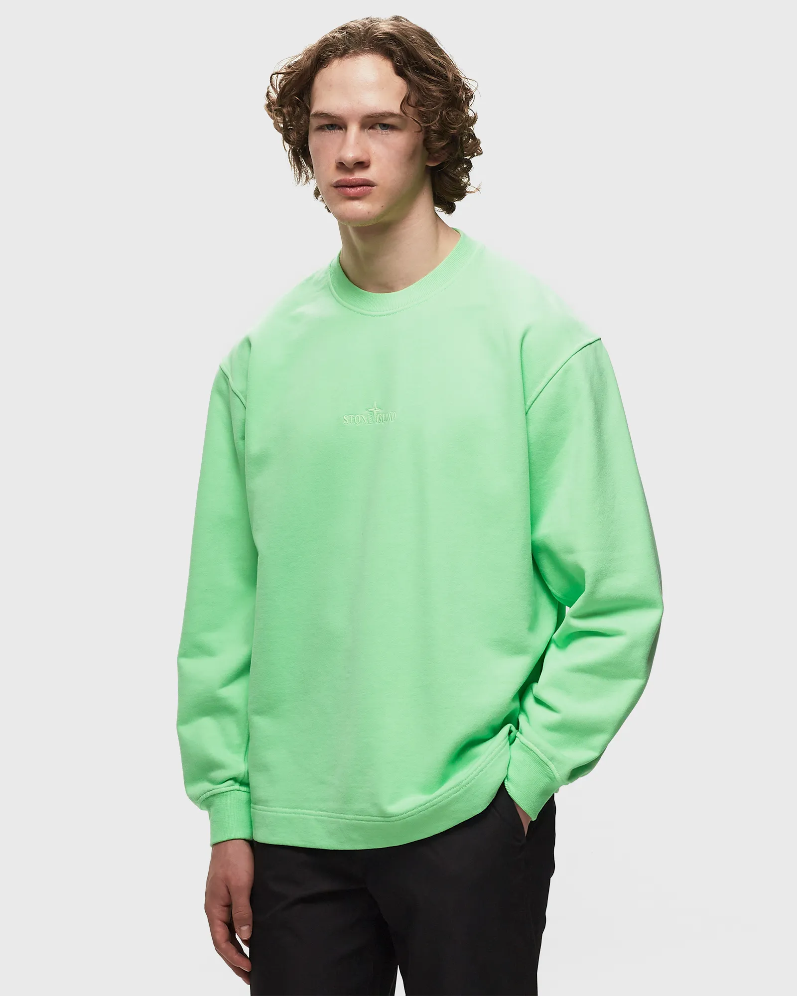 Stone Island SWEAT-SHIRT BRUSHED COTTON FLEECE, GARMENT DYED