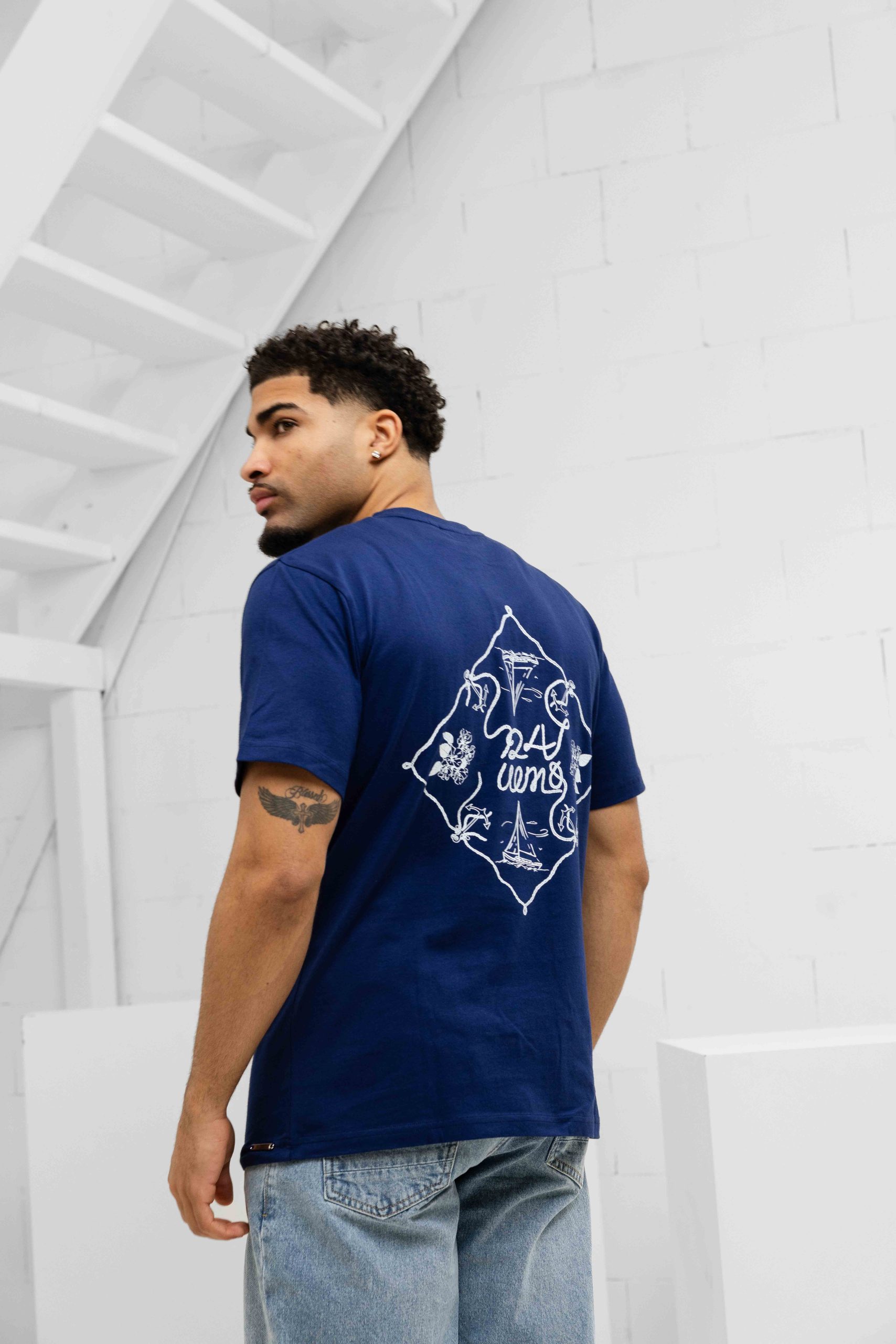 24 Uomo Riviera T-Shirt Heren Blauw