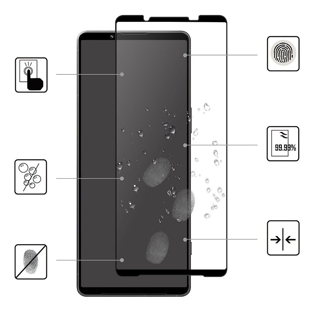 Sony Xperia 1 VI Full-Screen Vollbild Glas Display mit Rahmen - Schwarz