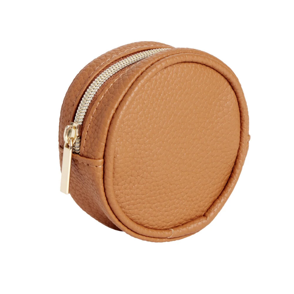 Porte-monnaie rond simili uni Ø9cm (6 modèles)