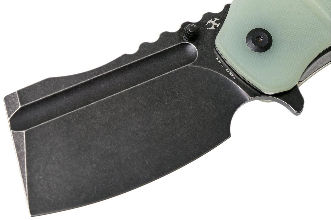 Kansept XL Korvid T1030A3 Blackwashed, Natural G10 zakmes, Justin Koch design