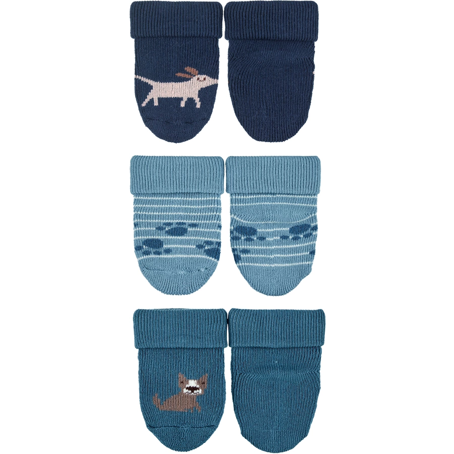 Sterntaler Erstlingssöckchen 3er-Pack Hund marine