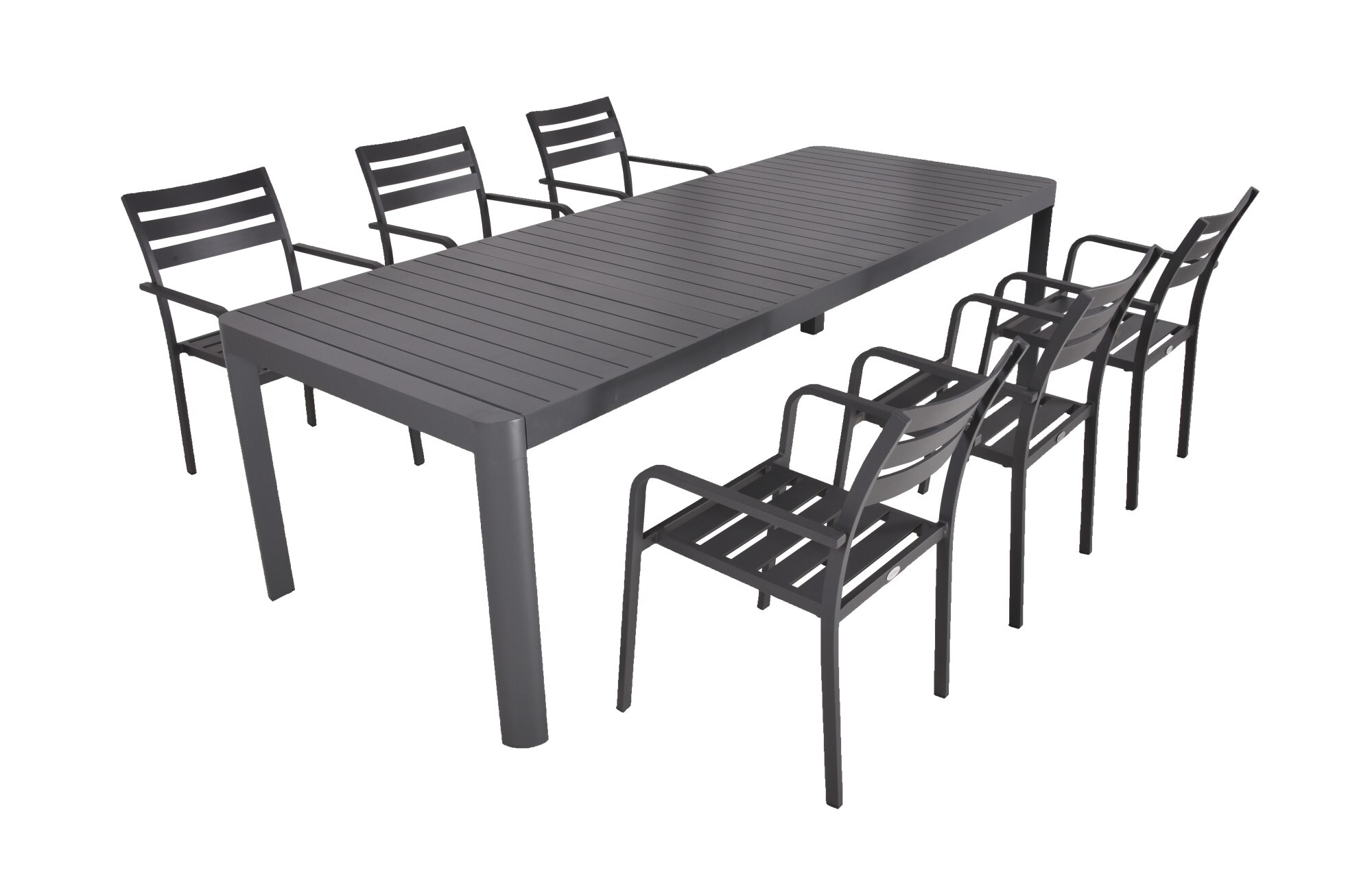 Garden Pleasure 7tlg. Garten Tischgruppe Sitzgruppe Stapelstuhl Stuhl Aluminium