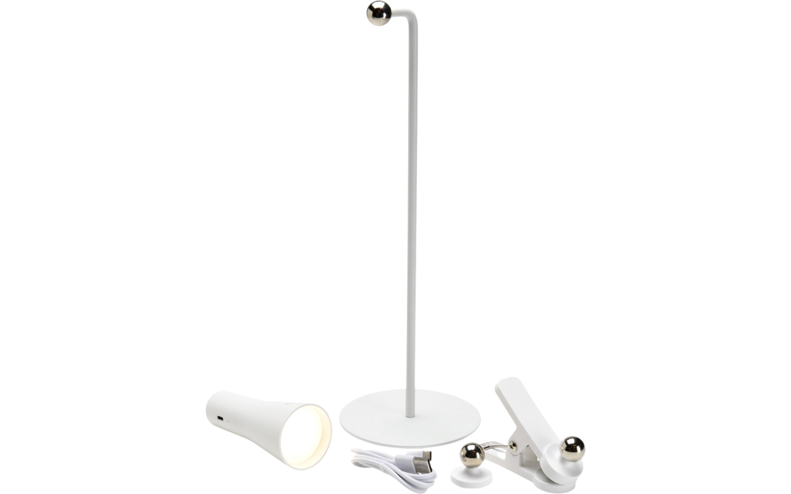 Wecamp Magnete aufladbare Tischlampe weiß