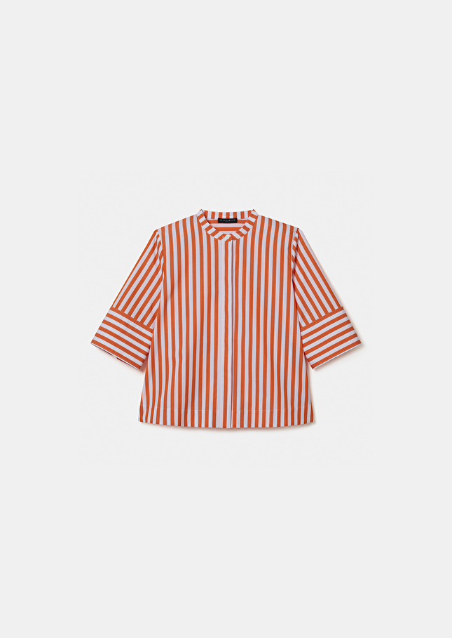 Chemise Camillianaorange à rayures en popeline