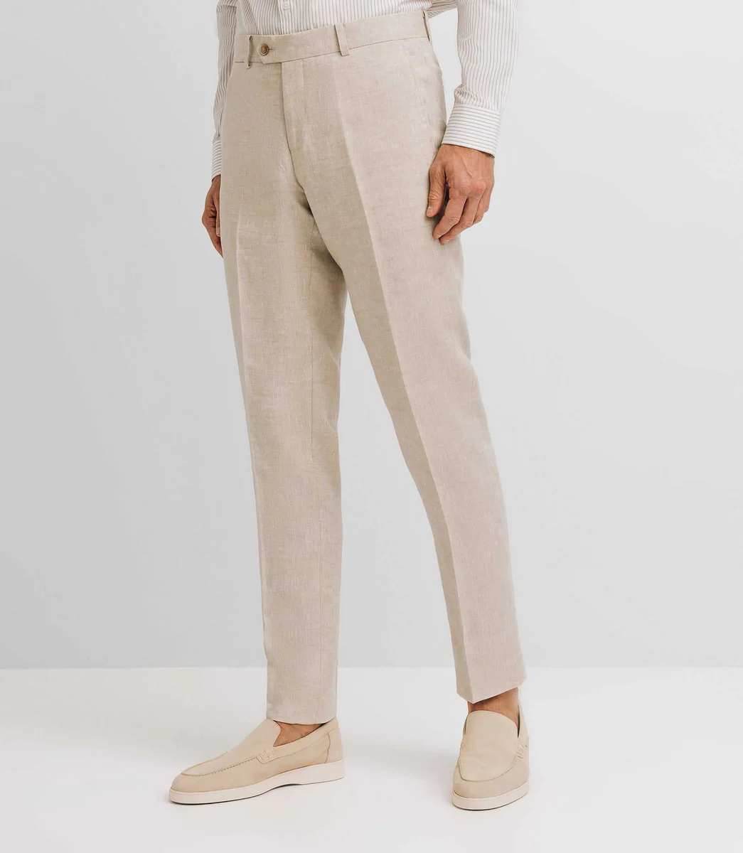 Pantalon ville 100% lin beige