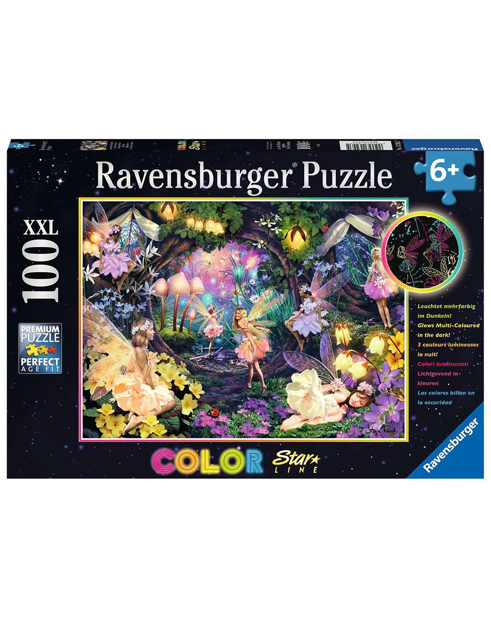 Puzzle XXL LEUCHTENDE WALDFEEN 100-teilig