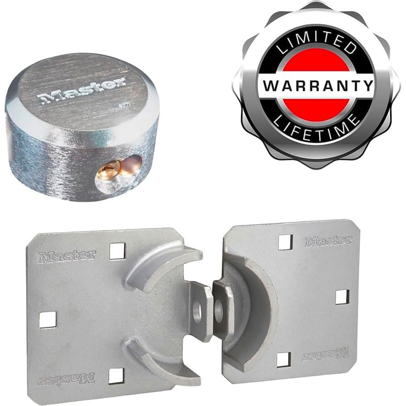 Pack haute sécurité moraillon et cadenas rond à clé - 73 mm
