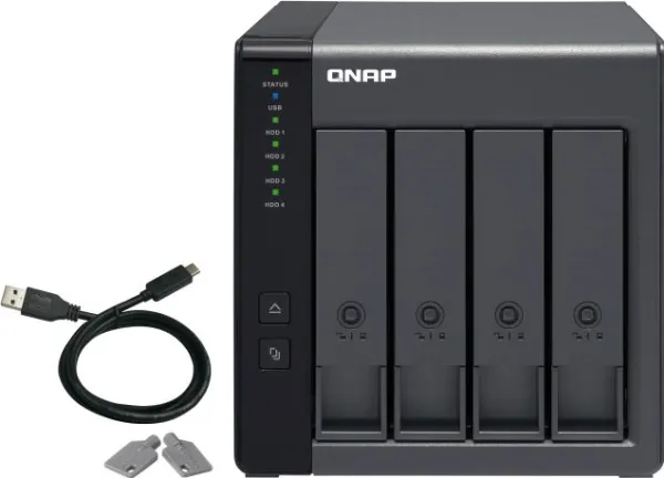 QNAP TR-004 - Harddisk-array - 0 TB - 4 bays (SATA-300) - USB 3.2 Gen 1 (ekstern)