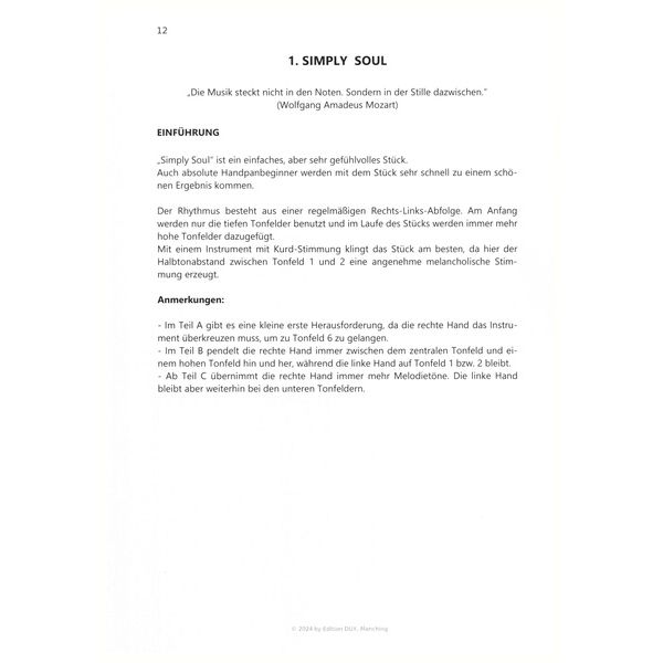 Edition Dux Übungsstücke for Handpan